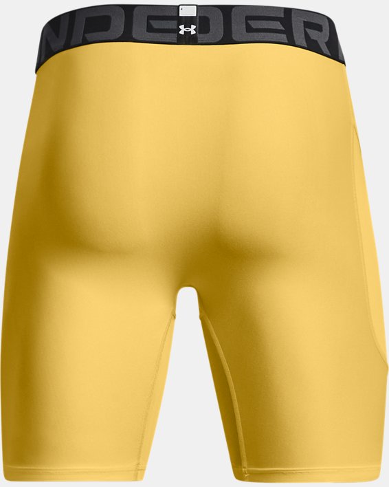 Men's HeatGear® Armour Compression Shorts, Yellow, pdpMainDesktop image number 5
